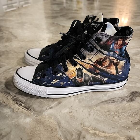 Converse DC Comic Justice League Hi Tops Batman Superman Wonder Woman Sz 7 - Picture 4 of 9
